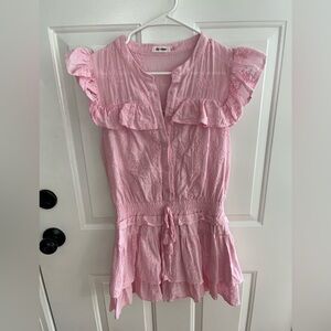 Pink Romper Dress - Eyelet Detail